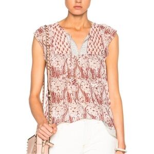 Ulla Johnson Georgette Nimes Silk blouse size 0 - boho cottagecore peasant top